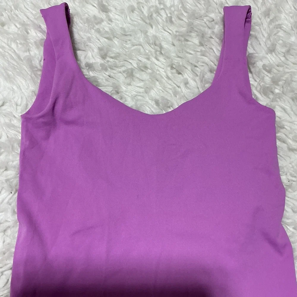 Free People Intimately Bodysuit Purple Scoop Neck Thong Snap XS/S Sleeveless Top